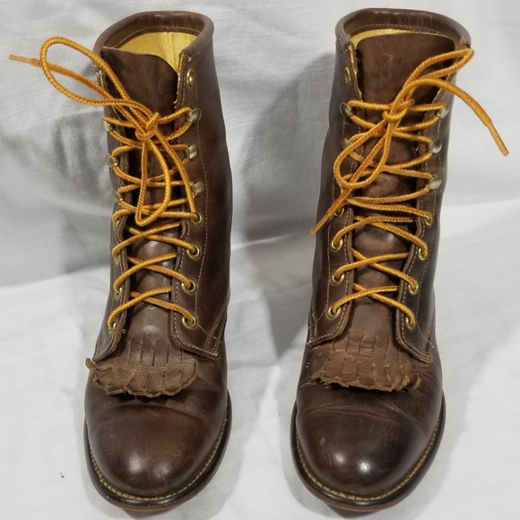 Laredo Shoes - Laredo Laceup Leather Boots Size 8M